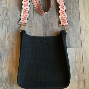 ah•dorned Messenger Bag Black with Strap